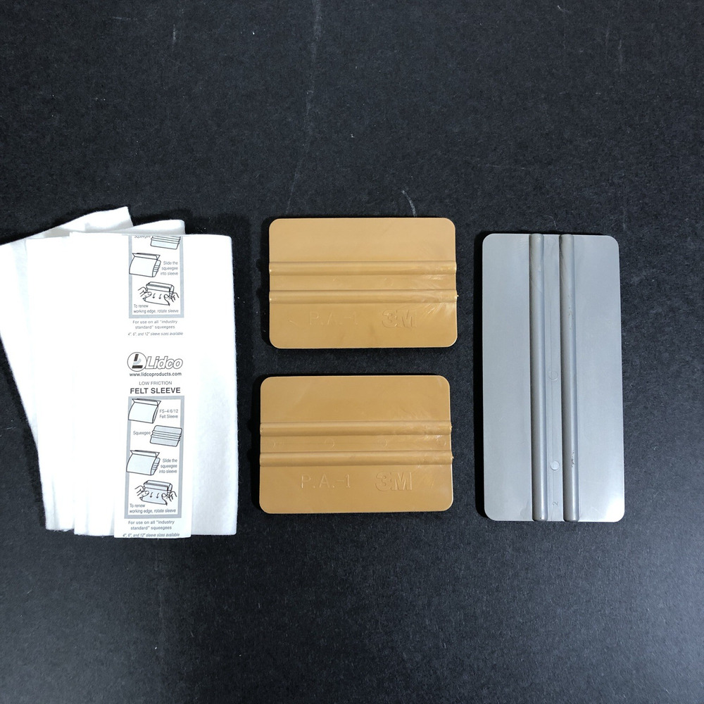 Lot: 2 3M PA-1 4", One 6" Squeegee Applicator, 3 6" Felt Sleeves